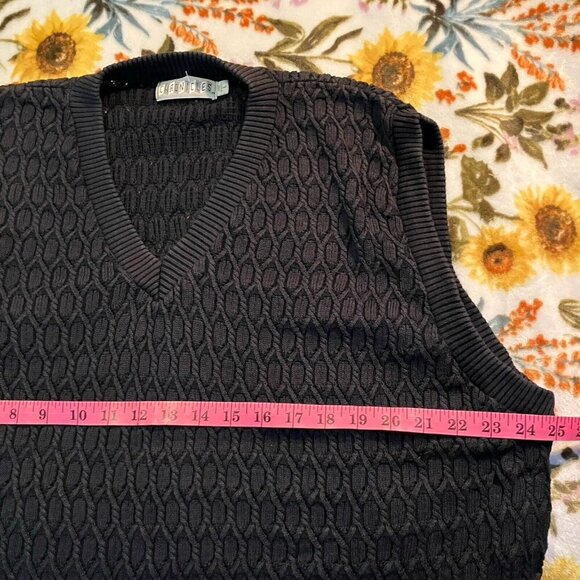 Vintage Chronicles Sweater Vest Mens L Navy Blue Grandpa Made USA Knit Neutral - Picture 3 of 6